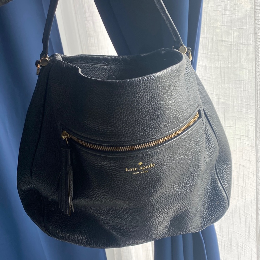 Kate Spade black leather tote